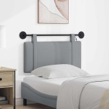 vidaXL Tăblie de pat suspendată Cu lumină LED Gri deschis Țesătură 3423847