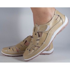 Opincute bej piele naturala (cod B735734) foto