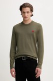 HUGO pulover de bumbac culoarea verde, light, 50475083