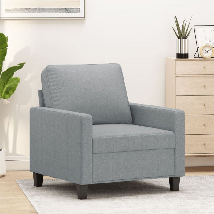 Gossi fotoliu canapea, gri deschis, 60 cm, material textil