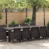 vidaXL Set de masă pentru grădină 13 pcs Maro 300 x 100 x 73 cm Ratan