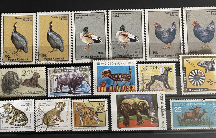 Lot de 16 timbre fauna 1