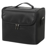 HOMCOM Trusă Machiaj Profesională, 4 Compartimente Interioare Detașabile, Curea și M&acirc;ner, 27,5x19,5x24,5 cm, Negru | Aosom Romania