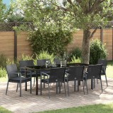 Cumpara ieftin Set de masă pentru grădină 9 pcs Negru Rattan poli