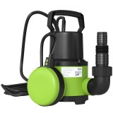 Outsunny Pompa de evacuare a apelor murdare/proaspete debit 9000L/h 400W adancime max. 15m intrerupator de plutire 16x14x27cm verde | Aosom Romania