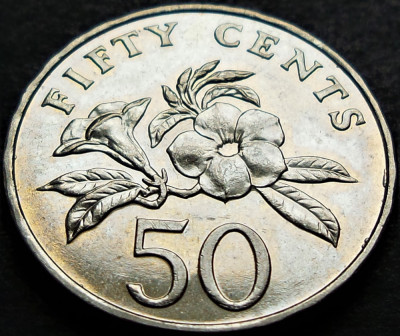 Moneda exotica 50 CENTI - SINGAPORE / SINGAPURA, anul 1995 * cod 407 foto