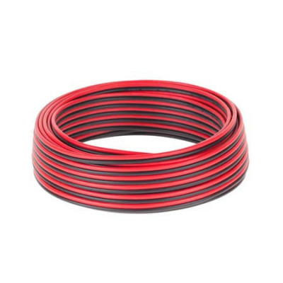 Cablu pentru difuzor, CCA, 0,75mm&amp;sup2;, rosu, negru, 10m, L101981 foto