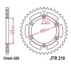 Pinion spate 52 dinti pas lant 520 &ndash; Honda CR - CRF - XR 125-150-230-250-400-450-500-650cc