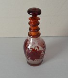 Vas de sticla cu dop stil Biedermeier sec 19