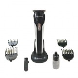 Aparat de tuns ProGemei, Fara fir, Cu stand, Lame Otel, Negru/Argintiu