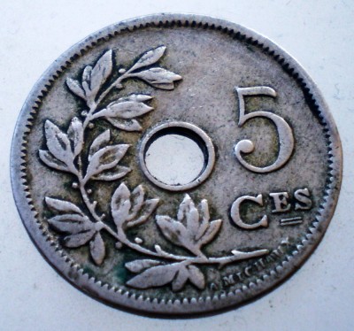 7.278 BELGIA 5 CENTIMES 1906 BELGIQUE foto