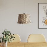 Abajur lustră vidaXL maro &Oslash;40x26 cm răchită naturală, design rustic, suport metalic E27