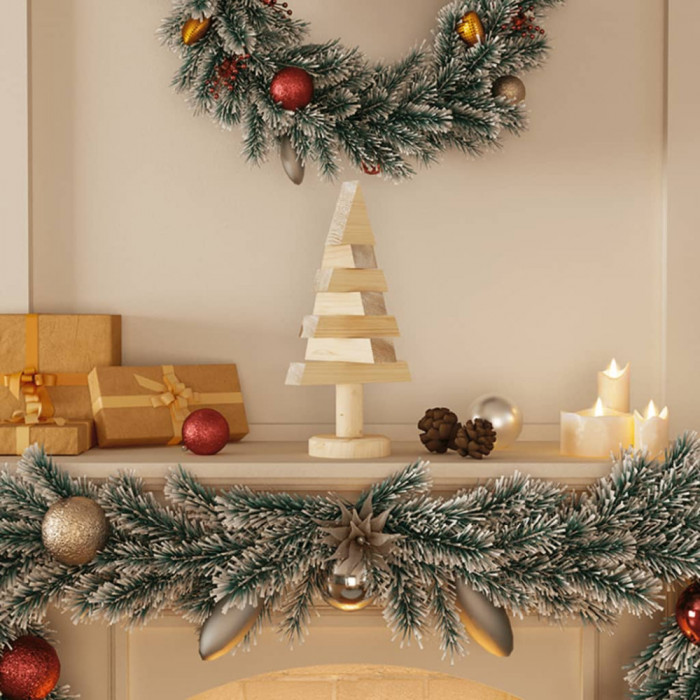vidaXL Brazi de Crăciun din lemn decorativi 2 buc. 30 cm lemn de pin