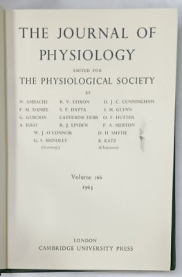 THE JOURNAL OF PHYSIOLOGY , VOLUME 166 , 1963 foto