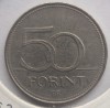 Ungaria 50 Forint 1994 moneda cupru nichel km # 697, Europa, Cupru-Nichel