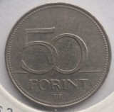 Ungaria 50 Forint 1994 moneda cupru nichel km # 697, Europa, Cupru-Nichel