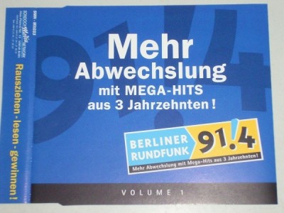 CD Various &amp;ndash; Berliner Rundfunk 91,4 Mehr Abwechslung Mit Mega-Hits Aus 3 Jahrzehnten! (EX) foto
