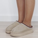 Papuci bej de casa dama cu model traditional 9715 M5