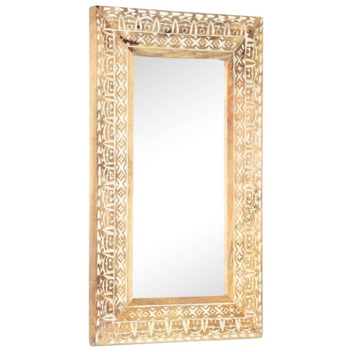 vidaXL Oglindă sculptată manual, 80x50x2,6 cm, lemn masiv de mango 321645