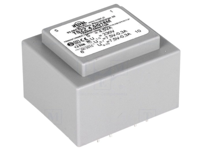 Transformator &icirc;ncapsulat 4,5VA 230V 7,5V