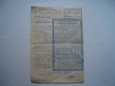 Certificat de asigurare RPR, 1960, in limba maghiara foto