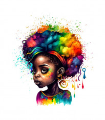 Sticker decorativ Fetita African Style, Multicolor, 63 cm, 3794ST foto