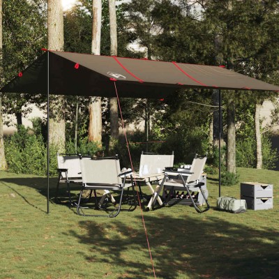 vidaXL Prelată de camping, maro, 451x420 cm, impermeabilă foto