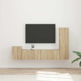 Cumpara ieftin Set comoda TV 4 buc. 30 x 31 x 100 cm Stejar Sonoma