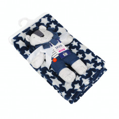 Set paturica Carol Baby Blanket si jucarie de plus Lion 04