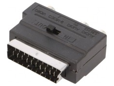 Adaptor DIN 4pin la RCA și SCART Negru