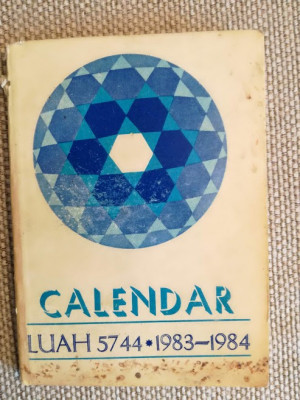 Calendar evreiesc, LUAH 5744, 128 p., București, Moses Rosen, ilustrat, iudaica foto