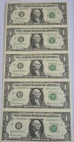 Statele Unite (SUA) coala 1 Dolar 2017 B - 5 bancnote netaiate - P-544 UNC !!!