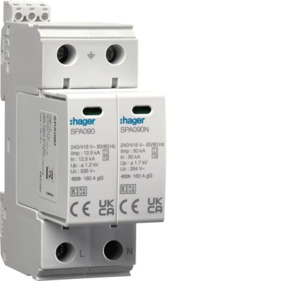 Descarcator supratensiune T1+T2 12,5kA 2P Hager SPA911 foto