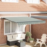 vidaXL Cortina Retractabilă Verde și alb 350 x 250 cm 3330471