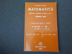 MIRCEA GANGA MATEMATICA MANUAL PENTRU CLASA A XII-A ANALIZA MATEMATICA 2002 ca2