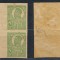 ROMANIA Ferdinand uzuale Cap Mare 1921 5 Bani eroare nedantelata MNH in pereche