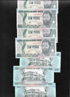 Guinea Guineea Bissau 100 pesos 1990 aunc/unc pret pe bucata foto