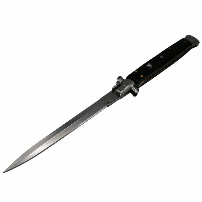 Briceag automat DEPOX, Italian Blade, Stiletto, otel inoxidabil, negru, 24.5 cm
