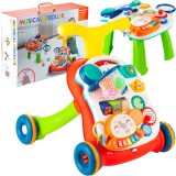 Antepremergator interactiv, 2 in 1, cu efecte muzicale si lumini, transformabil in masuta, JollyMag, 108399