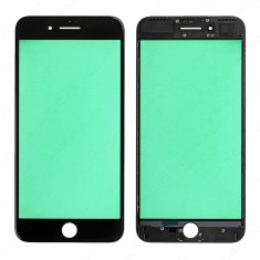 Geam Sticla + OCA iPhone 7 Plus + Rama + Polarizator, Negru