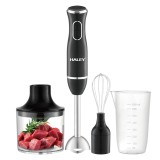 Blender de mana HALEY 4in1, 1600W, Mixer vertical cu tocator, pahar gradat, tel si bol pentru carne