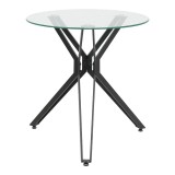 Cumpara ieftin Masa Dezous sticla picioare din metal negru 70x70x75 cm