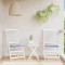 Gossi perne scaun gradina 2 buc dungi albastru&amp;alb 50x50x3 cm, textil