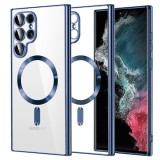 Husa premium Samsung Galaxy S22 Ultra 5G Asteroid GSM Luxury Crystal MagSafe, albastru