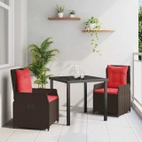 Cumpara ieftin Set de masa pentru gradina 3 buc. Maro Rattan poli