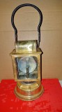 G900-Raritate-Lampa-Felinar mare Tren Caile ferate franceze ETABLISEMENTS A. BUTIN PARIS SNCF alama maner metal kerosene prb. Geamuri groase originale
