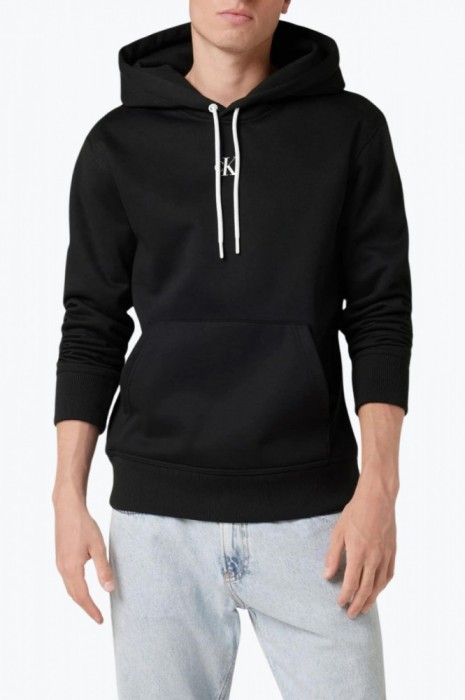 Hanorac barbati cu imprimeu cu logo pe spate si croiala Regular fit negru, XL