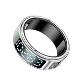 Inel inteligent fitness smart ring, Brivoo&reg;, monitorizare puls, pasi, somn, calorii - afisaj LED, conectare Bluetooth, Marimea 10, Argintiu