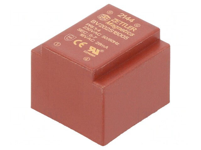 Transformator &icirc;ncapsulat 0,5VA 230VAC 18V PCB