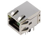 Soclu RJ45 ecranat cu LED 8p8c THT